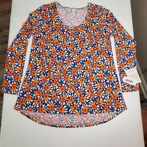 NWT‎ Lularoe Lynnae L/S sleeve shirt, sz L